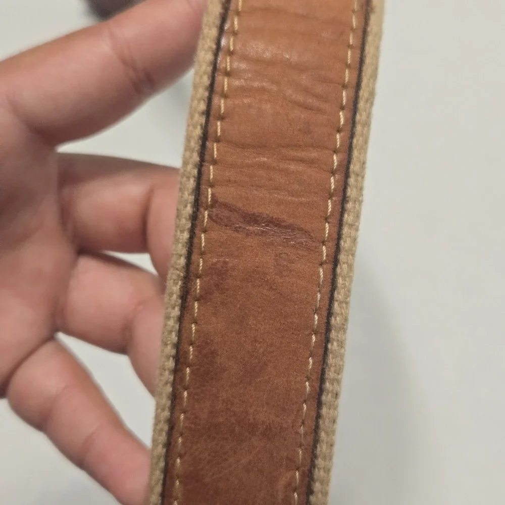 ZEP-PRO Boys Belt Brown Genuine Leather & Canvas Webbing Youth Size‎ 22